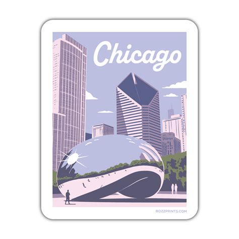 Chicago Cloud Gate Skyline | Bozz Prints