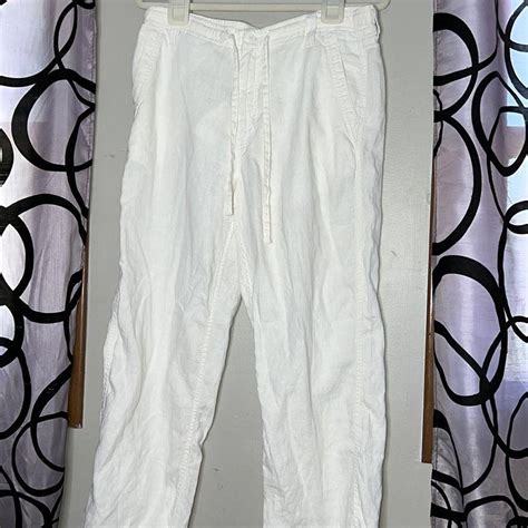 Apt.9 men’s white casual 100% linen pants size 34 x... - Depop