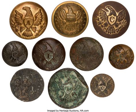 Lot of Ten Civil War Era U.S. Eagle Buttons.. ... Military & | Lot #40490 | Heritage Auctions