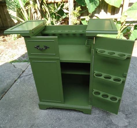 Vintage Liquor Cabinet Rolling Bar Expandable Server Refurbished Fold Out | Liquor cabinet ...