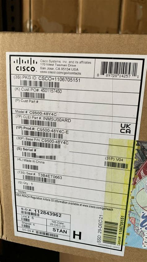 Cisco Catalyst C9500-48y4c-E Switch Cisco C9500-48y4c-E 48 Port - C9500-48y4c-E and Ethernet ...