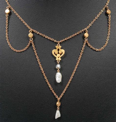 14k Art Nouveau Carved Gold Festoon Necklace c1905 | California ...