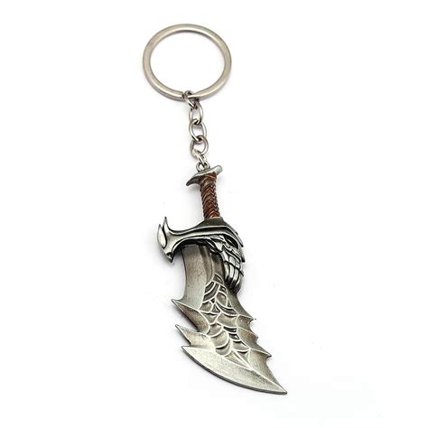 God Of War 4 Keychain Kratos Knife Key Chains Sword OLYMPUS KRATOS Weapons Model Pendant Keyring ...