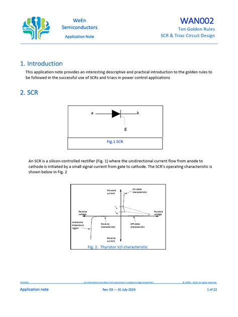 Ten Golden Rules SCR & Triac Circuit Design_WAN002_Rev03 | PDF | Electronics | Electrical ...