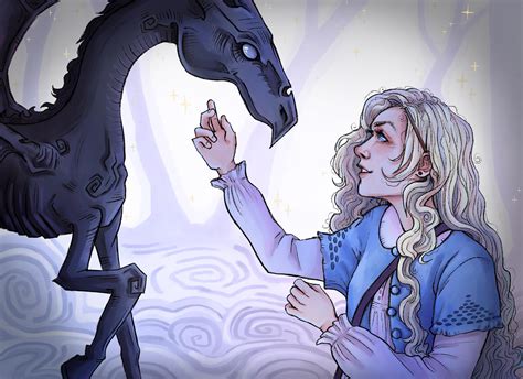 Luna Lovegood with a Thestral 🔮 Art by me, thought I’d share 😊 : r ...