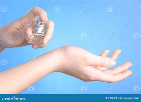 Spraying Perfume stock photo. Image of female, bottle - 7962578