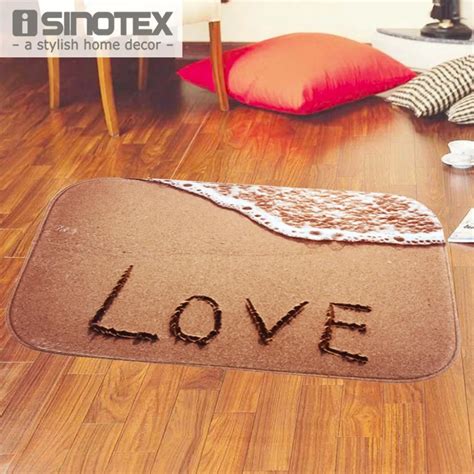 Floor Mat Carpet Love Printed Pattern Anti Slip Door Or Floor Carpets Coral Fleece Mats Home ...