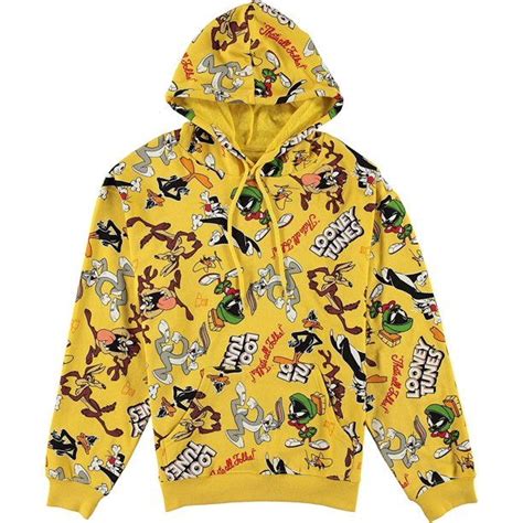 Looney Tunes Mens All Over Print Hoodie - Taz,Marvin,Bugs Bunny, Daffy Duck,Sylvester,Wile E ...