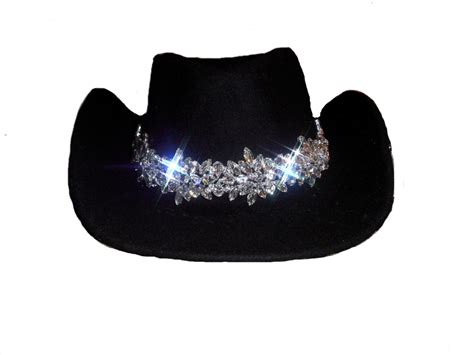 Womens black felt ultimate bling cowboy hat by Timetwochange