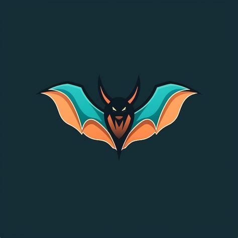 Premium AI Image | flat color bat logo vector