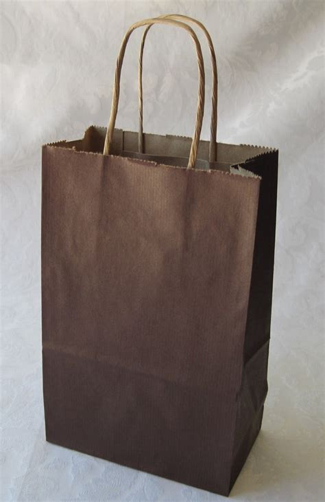 Brown Merchandise Gift Bags with Handles 5 x 8 x 3 by JetJewels