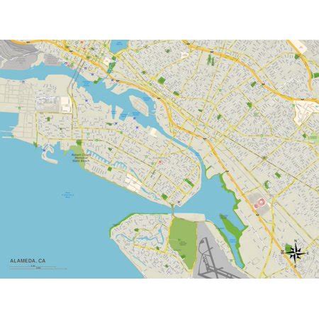 Political Map of Alameda, CA Print Wall Art - Walmart.com