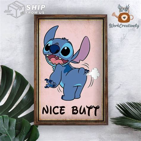 Disney Lilo Stitch Poster Stitch Nice Butt Poster Stitch | Etsy UK