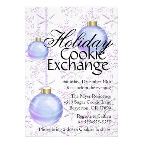 Hanging Ornaments Cookie Exchange Holiday Invite