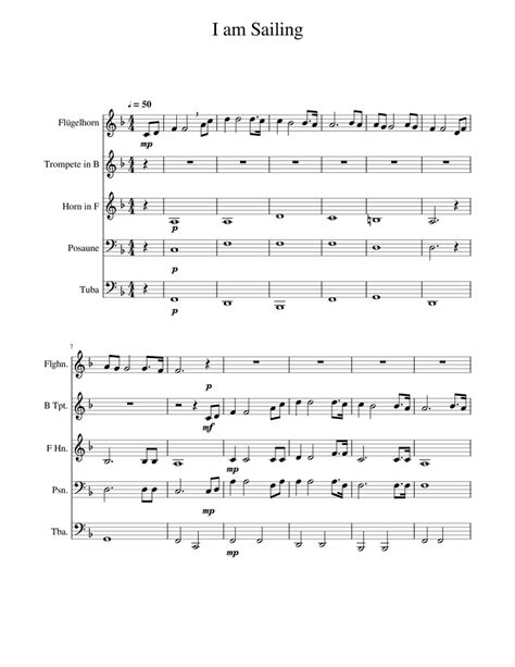 I am Sailing Sheet music for Trumpet (In B Flat), Trombone, French Horn, Tuba & more instruments ...