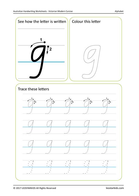 Australian Handwriting Worksheets - Victorian Modern Cursive - Free ...