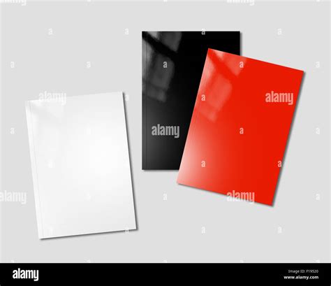 white, black and red booklet covers isolated on background - mockup template Stock Photo - Alamy