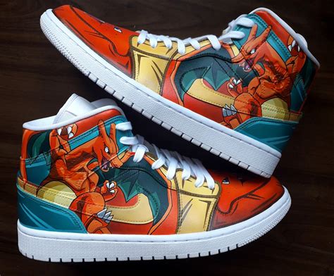 Pokemon Charizard Nike Air Jordan 1 Hand Painted Custom Shoes - Etsy