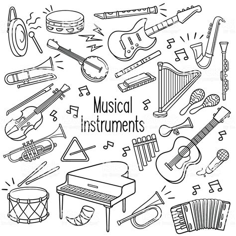 Music Instruments Drawings For Kids