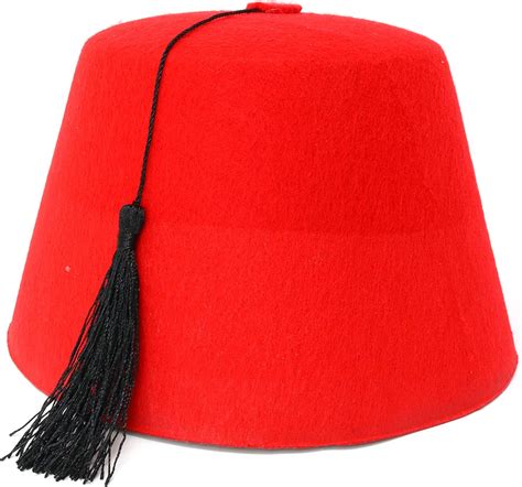 Buy Skeleteen Arabian Red Fez Hat - Moroccan Costume Accessory Fez Hats With Black Tassel - 1 ...