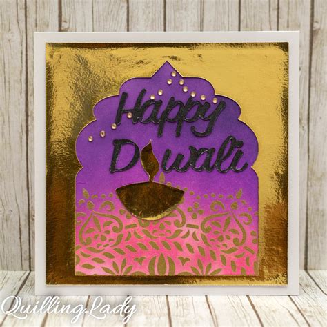 Quilling Lady: Diwali cards using a stencil