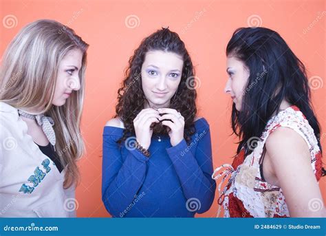 Friends smiling stock image. Image of friendship, studioshot - 2484629