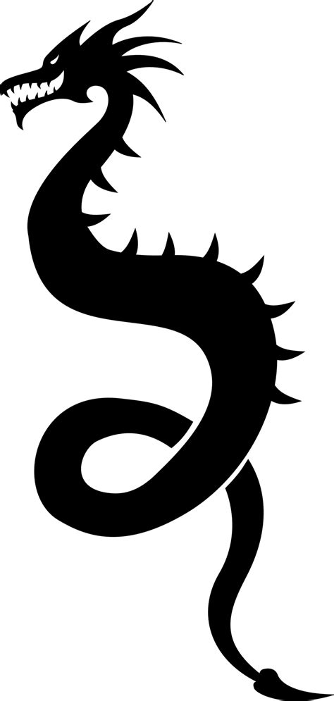 Public Domain Clip Art Image | Dragon silhouette | ID: 13550811615857 ...