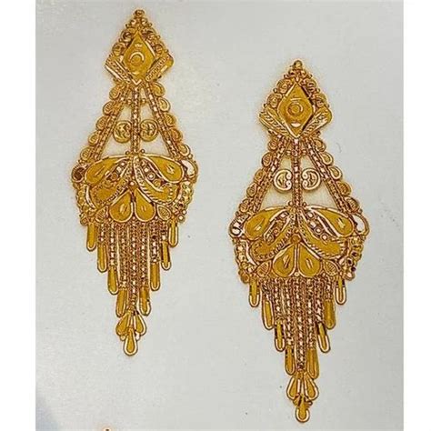 Wedding Wear Ladies Gold Earrings at Rs 30000/pair | Gold Earrings in Howrah | ID: 2849908121891