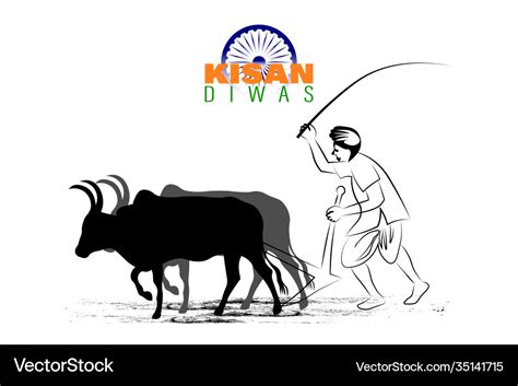 For indian day kisan diwas means farmer days Vector Image