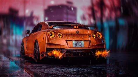 ORANGE Nissan Skyline GTR Mobile Live Wallpaper