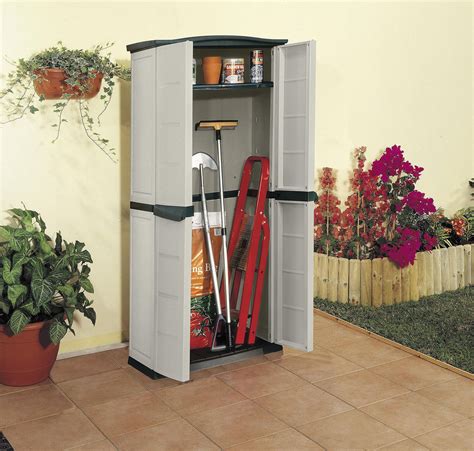 Keter Plastic Compact Garden Storage Shed Utility Cabinet 430L - Beige ...