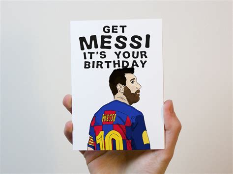 Messi Birthday Birthday Card Football Card FC Barcelona | Etsy