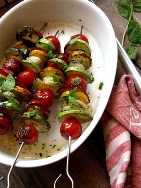 Barbecue Vegetable Kebabs in a Mint & Lemon Marinade - Julia's Cuisine