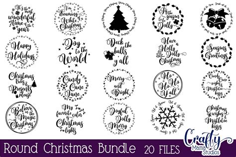 Christmas Svg Bundle, Merry Christmas, Round Sign Christmas By Crafty ...