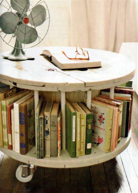 Liesel's House Party: Spool bookshelf coffee table