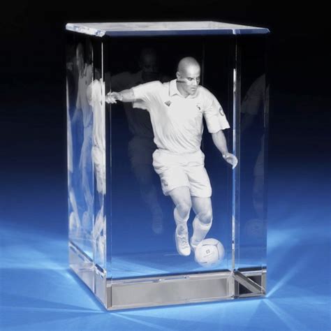 3d Laser Glass Etch Engraved Paperweight Soccer Trophies or Awards in 2020 | Unusual holiday ...