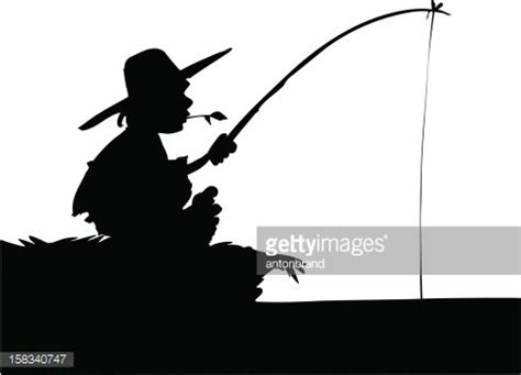 Silhouette Of Boy Fishing Stock Clipart | Royalty-Free | FreeImages