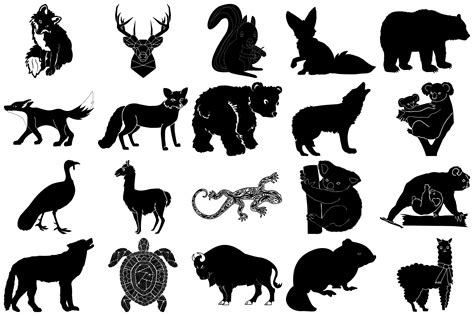 Forest Animal Silhouettes AI EPS PNG By Me and Ameliè | TheHungryJPEG