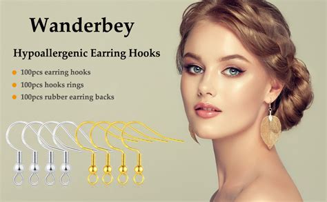 Amazon.com: 300 PCS Gold Earring Hooks,925 Sterling Silver Earring Hooks for Jewelry Making ...