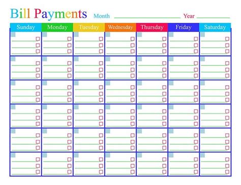 Bill Payments Calendar Bills Tracker Bill Calendar Bills | Etsy | Bill planner, Bill calendar ...