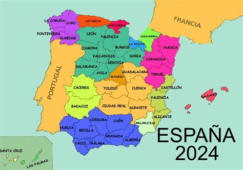 Encuentra un mapa de España datado en el año 2024