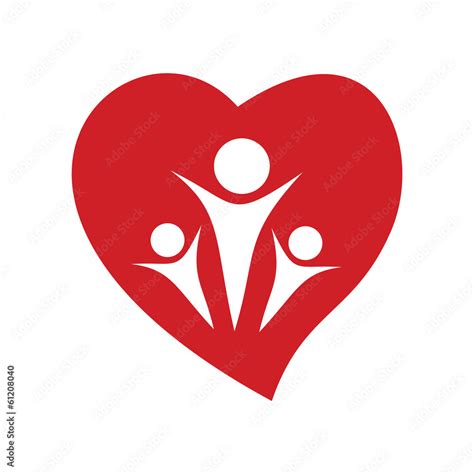 Family heart logo vector Stock Vector | Adobe Stock