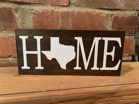 Texas Home Sign Texas Wood Sign TX Rustic Home Decor - Etsy