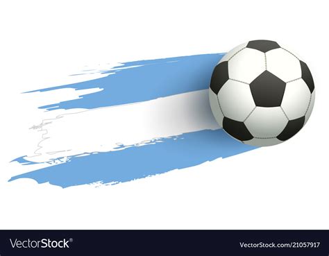 Soccer ball fly background flag of argentina Vector Image