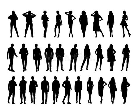 Vector Business Man SilhouetteSet of Silhouettes of Business People. Vector Black Silhouettes ...