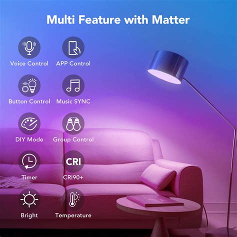 OREiN Matter Smart Light Bulbs Reliable WiFi Light Bulb with Matter ...