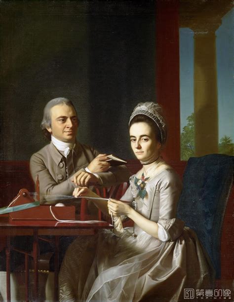 美国费城美术馆-John Singleton Copley, American, 1738-1815-Portrait of Mr. and Mrs. Thomas-油画作品-第壹印像