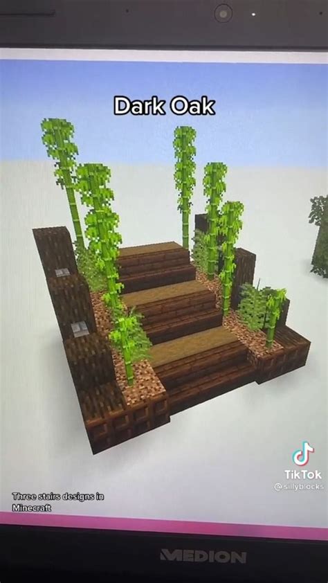 Dark oak stairs idea | Ideias de minecraft, Projetos minecraft, Minecraft