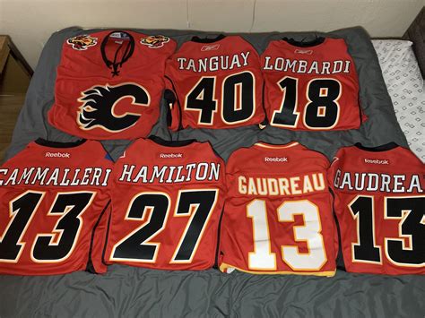 FS: Collection of Calgary Flames jerseys. Asking 175 CAD + shipping for ...