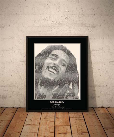 Original Bob Marley Poster in his own words. Image made of his quotes ...